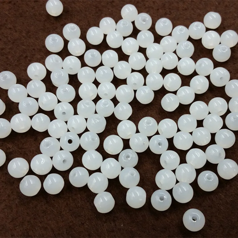 1pcA Large Number of Manufacturers Highlight Surface Imitation White Jade round Beads Scattered Beads White Glass Beads Jade Bea