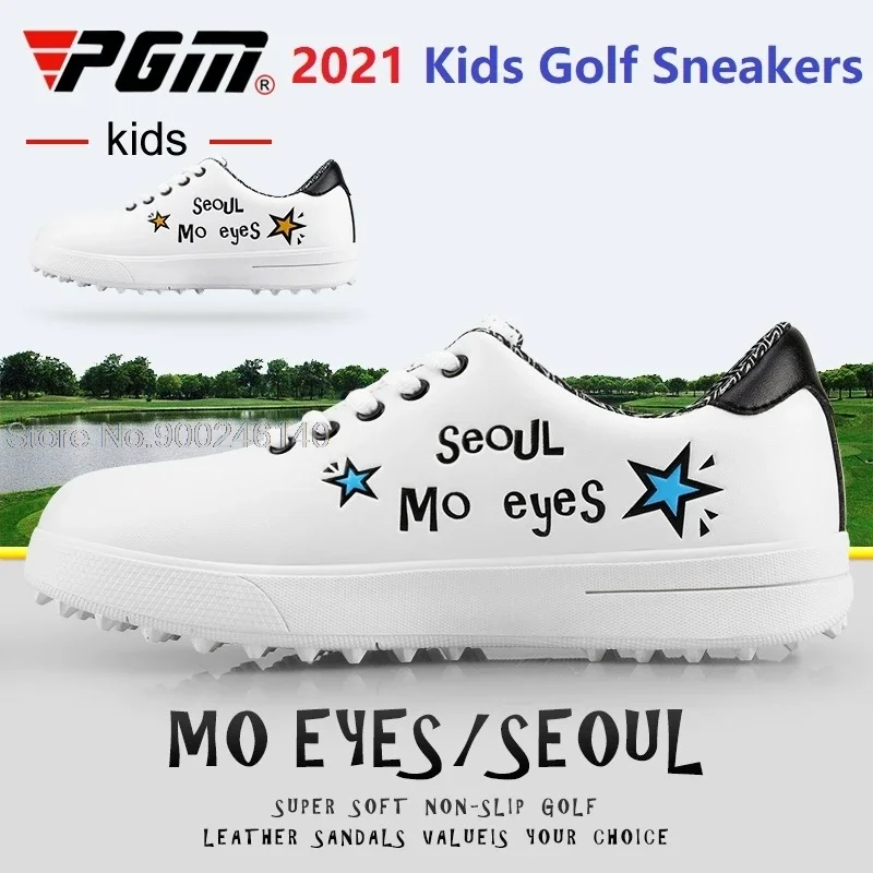 Kids Golf Shoes Girls Boys Waterproof Breathable Sneakers Children Lightweight Non-Slip Golf Shoes Soft Sole Sports Sneaker