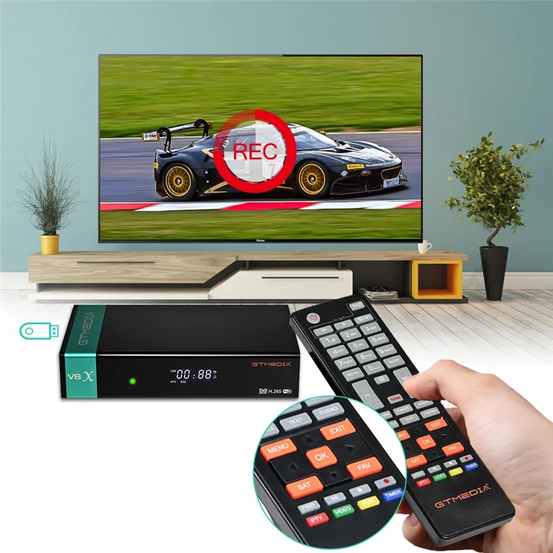 GTMEDIA V8X DVB-S/S2/S2X Satellite Receiver H.265 HEVC 10Bit Built-in WIFI,CA Card Reader STB Support MARS/ECAM/CCAM/M3U TV Box