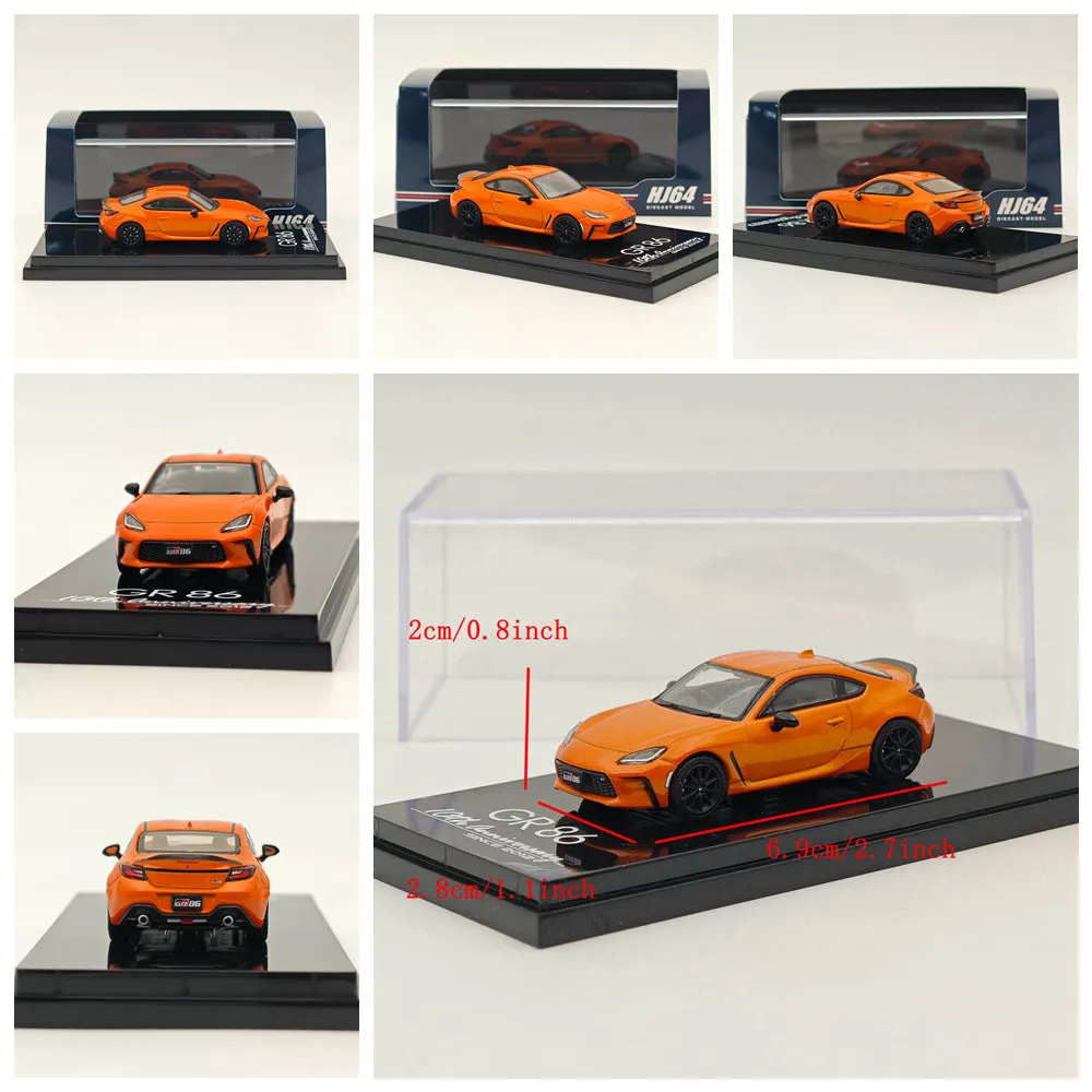 Hobby Japan 1/64 for GR86 RZ 10th Anniversary Limited With Genuine Optional Rear Spoiler Diecast Models Car Miniature Collection