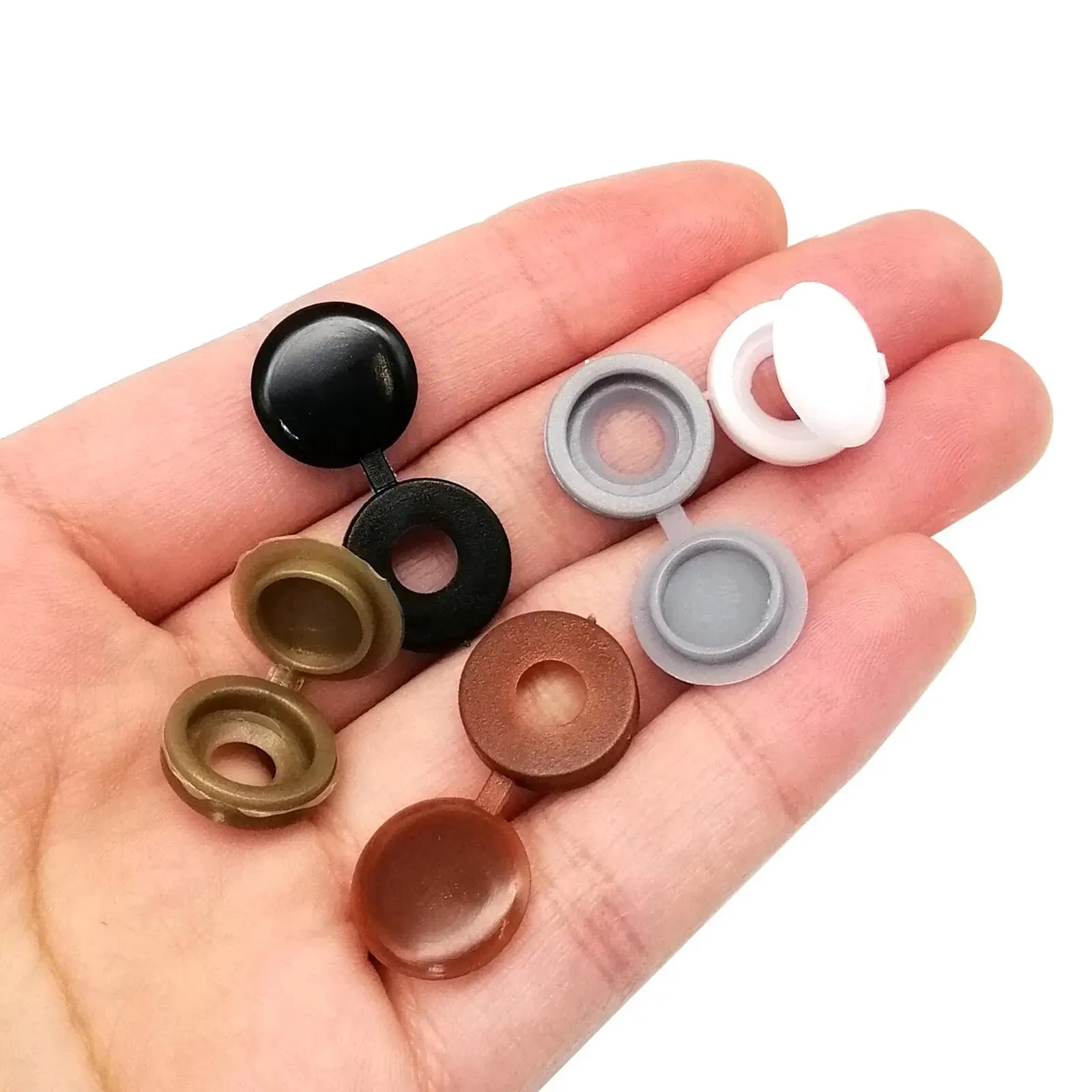 100pcs/bag Plastic Self Tapping Screw Bolt Nail Nut Decorative Cap Protective Cover Hide Foldable Hinged for Furniture Car