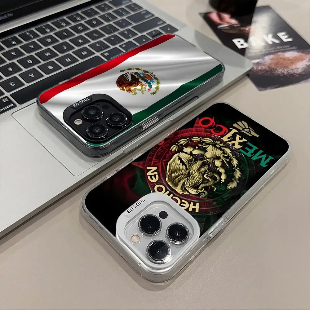 

Чехол для мобильного телефона с флагом Мексики для iPhone 17, 16, 15, 14, 13, 12, 11 X XR XS 8 7 Pro Max Plus, полупрозрачный цветной защитный роскошный чехол