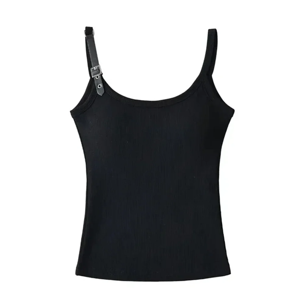 Top informal Ropa interior Ropa diaria Diseño de moda Ajuste suelto Estiramiento medio Patrón sólido Ropa de verano Todas las estaciones