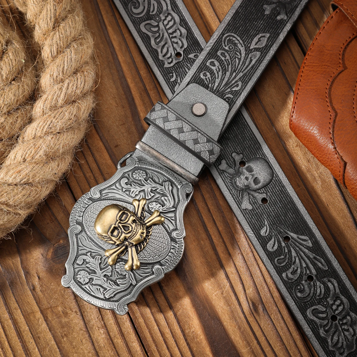 1pc PU Belt Suitable for Both Men and Women, Combining the Style of Western Denim and Retro, Is Perfect for Daily Casual Outings