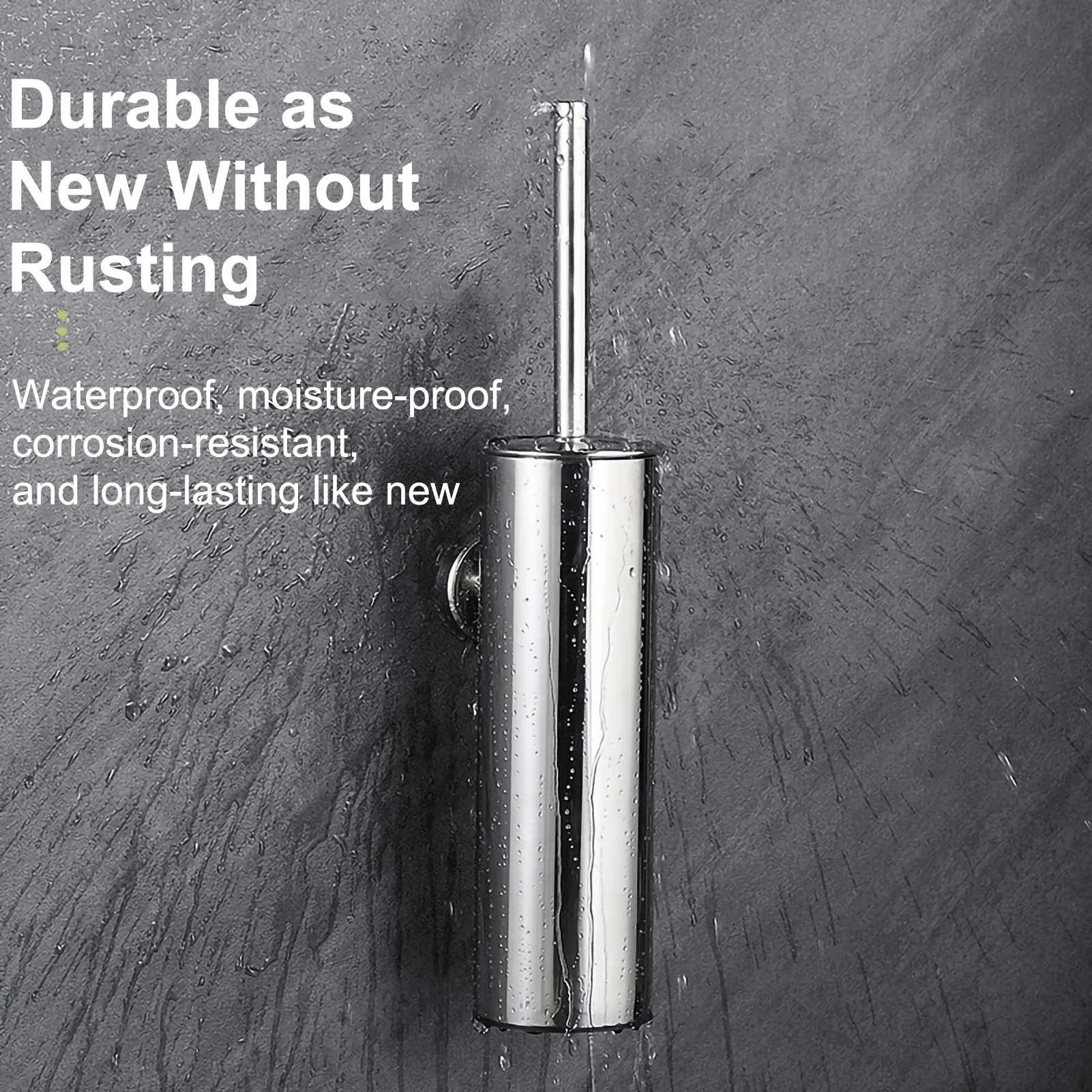 Stainless Steel Bathroom Toilet Brush Holder Accessories Black Toilet Brush Wall Mounted WC Cleaner Brush