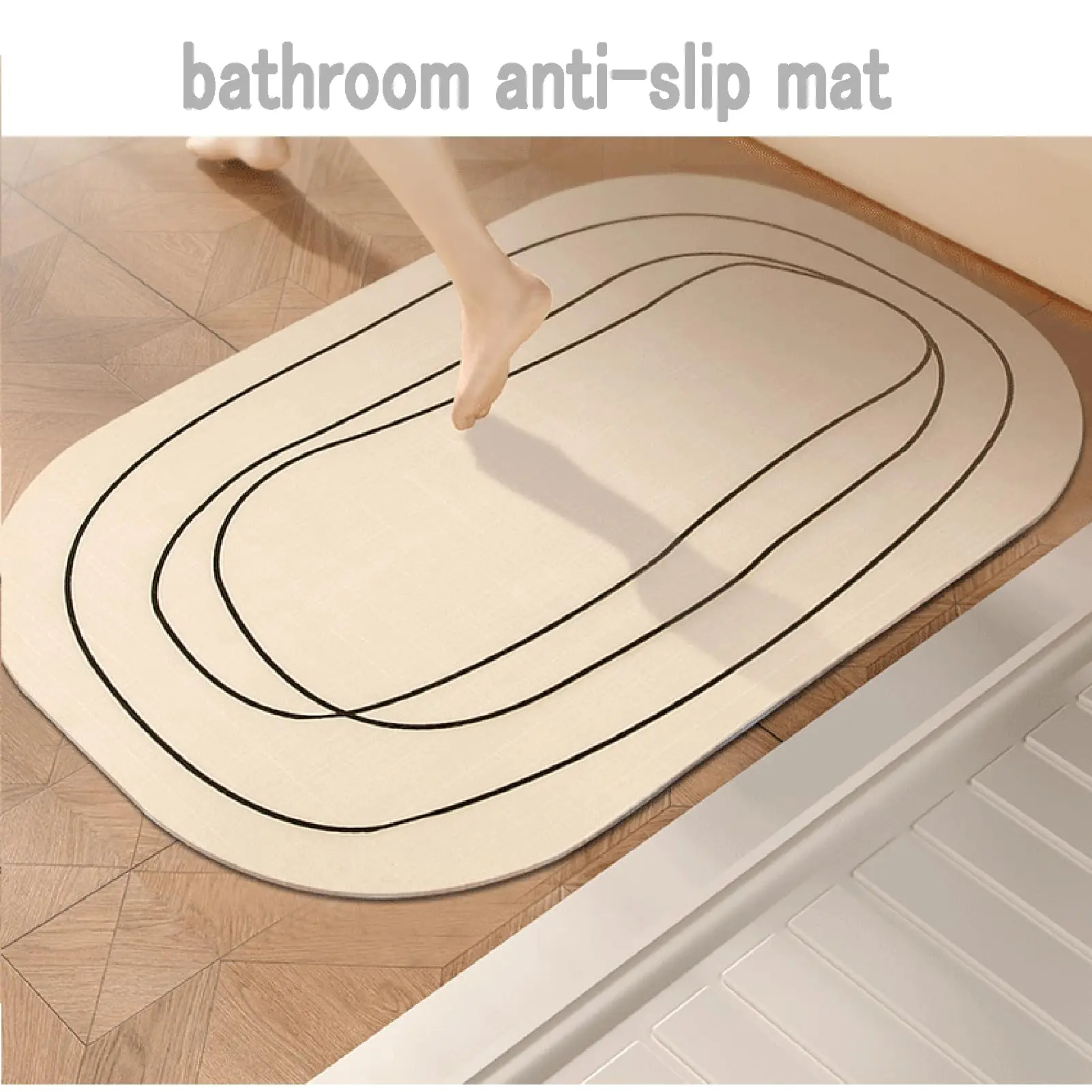 Absorbent Diatom Mud Mat, Bathroom Entrance Carpet, Absorbent Foot Mats, Creative Non-slip Bath Rug, Toilet Doormat