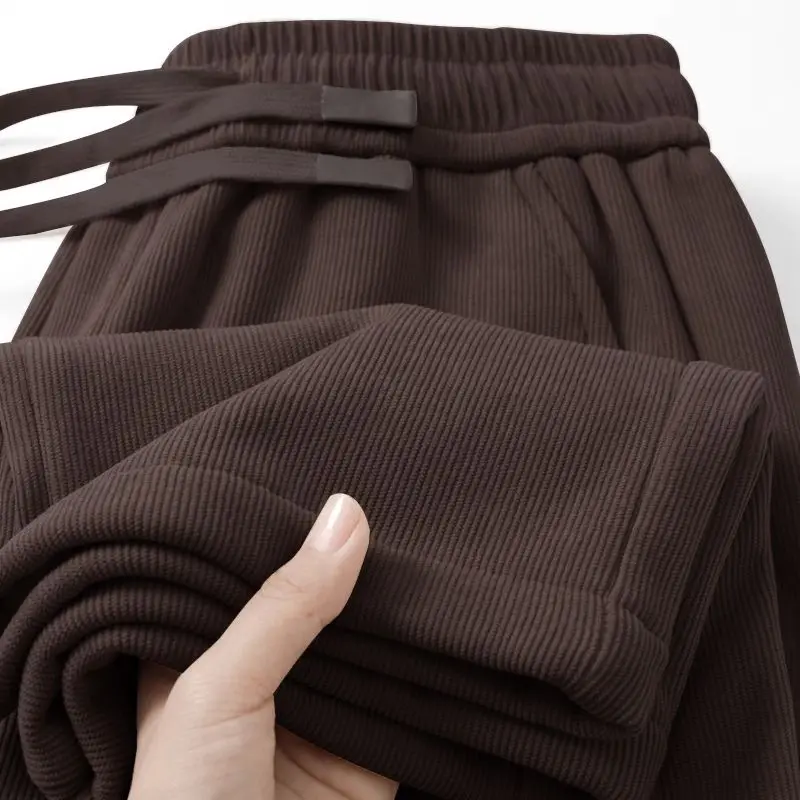 

Thickened Fleece Lined Corduroy Men's Sweatpants Straight Leg Casual Trousers Autumn Winter Warm Loose Fit Versatile Pants