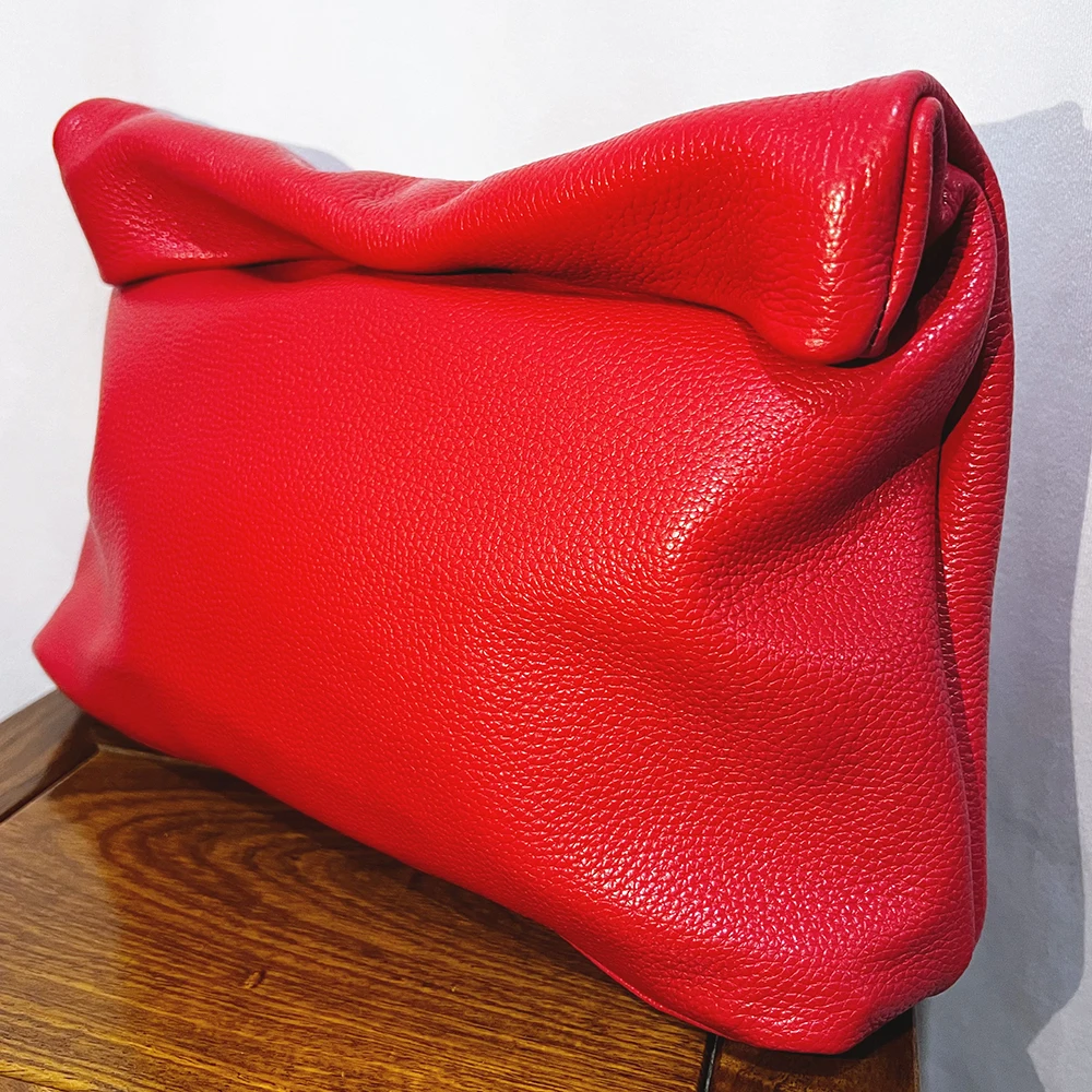 Neue Euro-Mode Gekräuselte Handtaschen Trendige Büro-Handtaschen mit Handyfächern Hochwertige Tragbare Echtleder-Handtaschen für Damen – Detail 19
