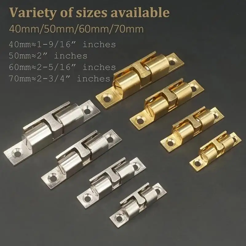 1PC Furniture Door Ball Latch Brass Double Roller Spring Ball Catch Latches Cabinet Closet Door Adjustable Tension Latch