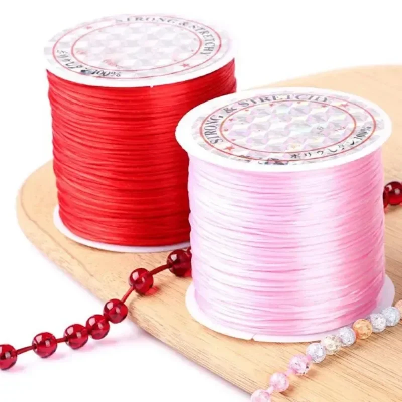 Beading Cord for Jewelry Making 0.8mm Multicolor Clear Elastic Stretchy Thread 60 Meters per Roll