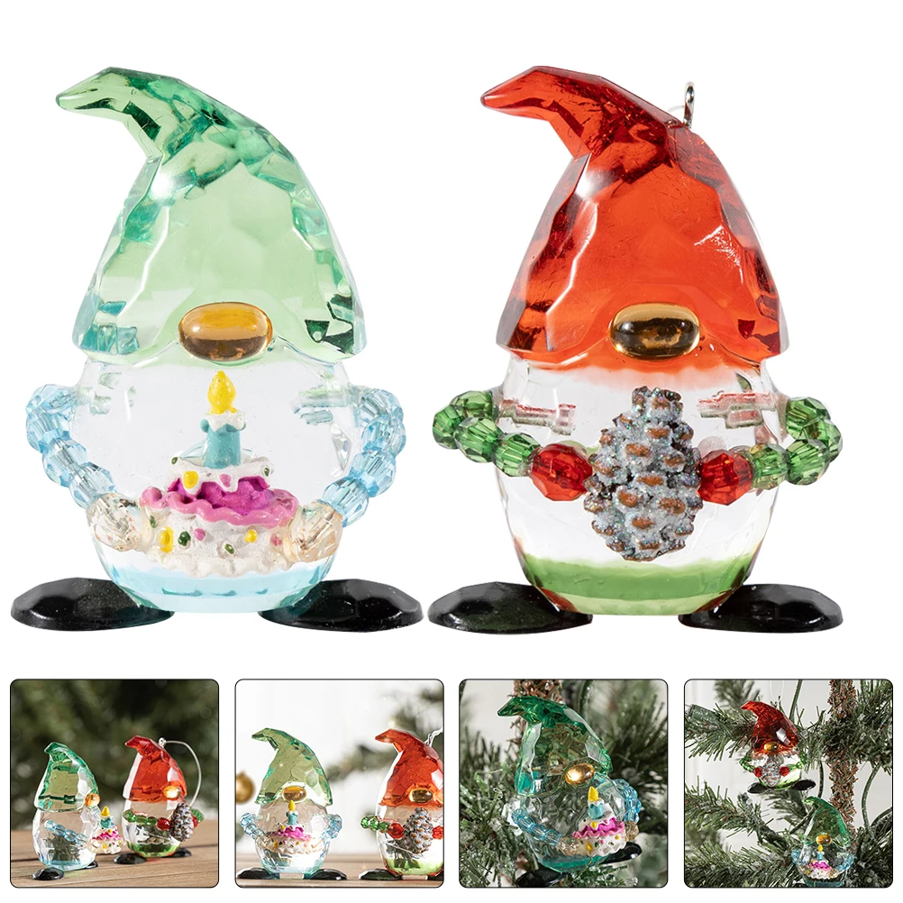 

2 Pcs Elf Pendant Bedroom Decor Window Decoration Small Ornaments Acrylic Decorations Holiday Man Tree Car