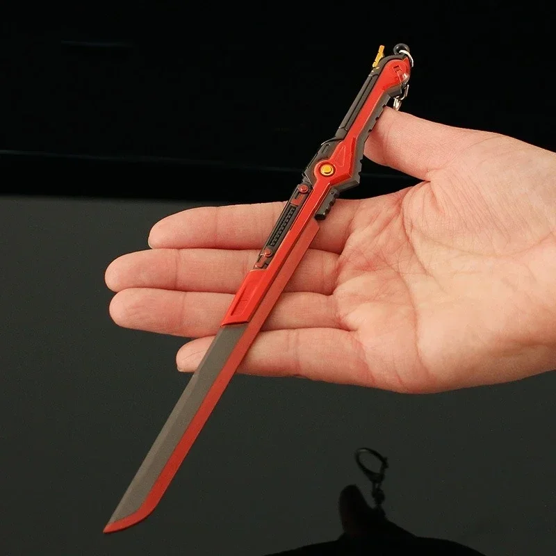 21 cm Valorant Peripherie Elektrische Gerade Messer Modell Legierung 1:6 Handwerk Spielzeug Sammlung Schlüsselbund Ornamente für Valorant Fans Geschenk