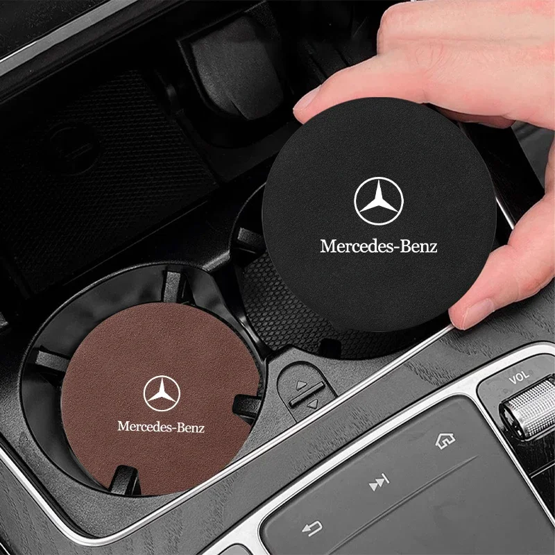 Car Coaster Water Cup Anti-slip Pad Badge Auto Accessories For Mercedes-Benz W213 W212 W220 W221 W222 W108 W126 W140 W176 W177