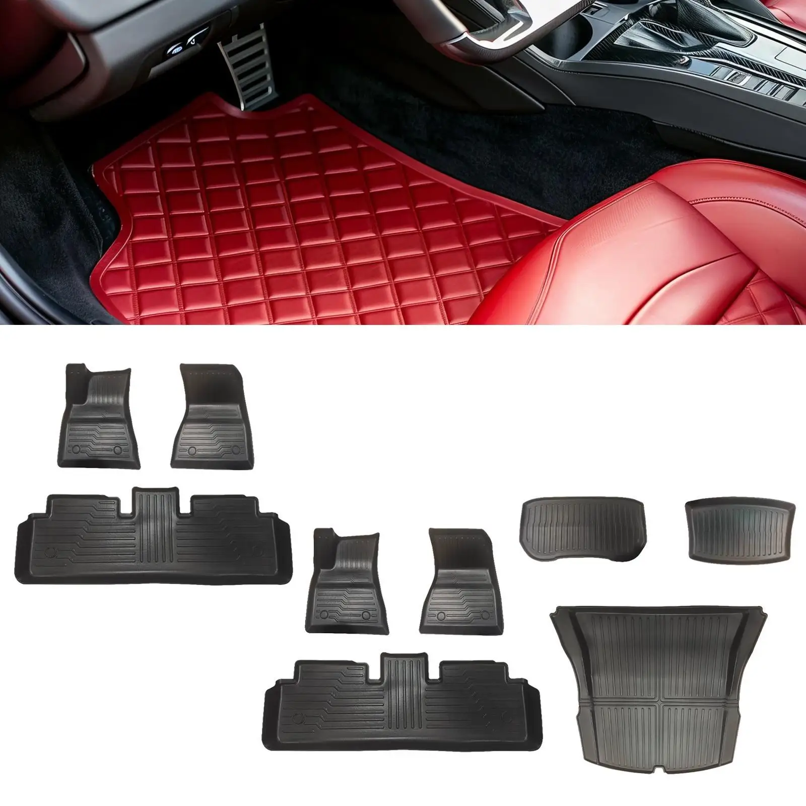 

Floor Liners Maintenance Repair TPE Mats Waterproof Component Replacement Garage Car Floor Mats for Tesla Model 3 2023-2024
