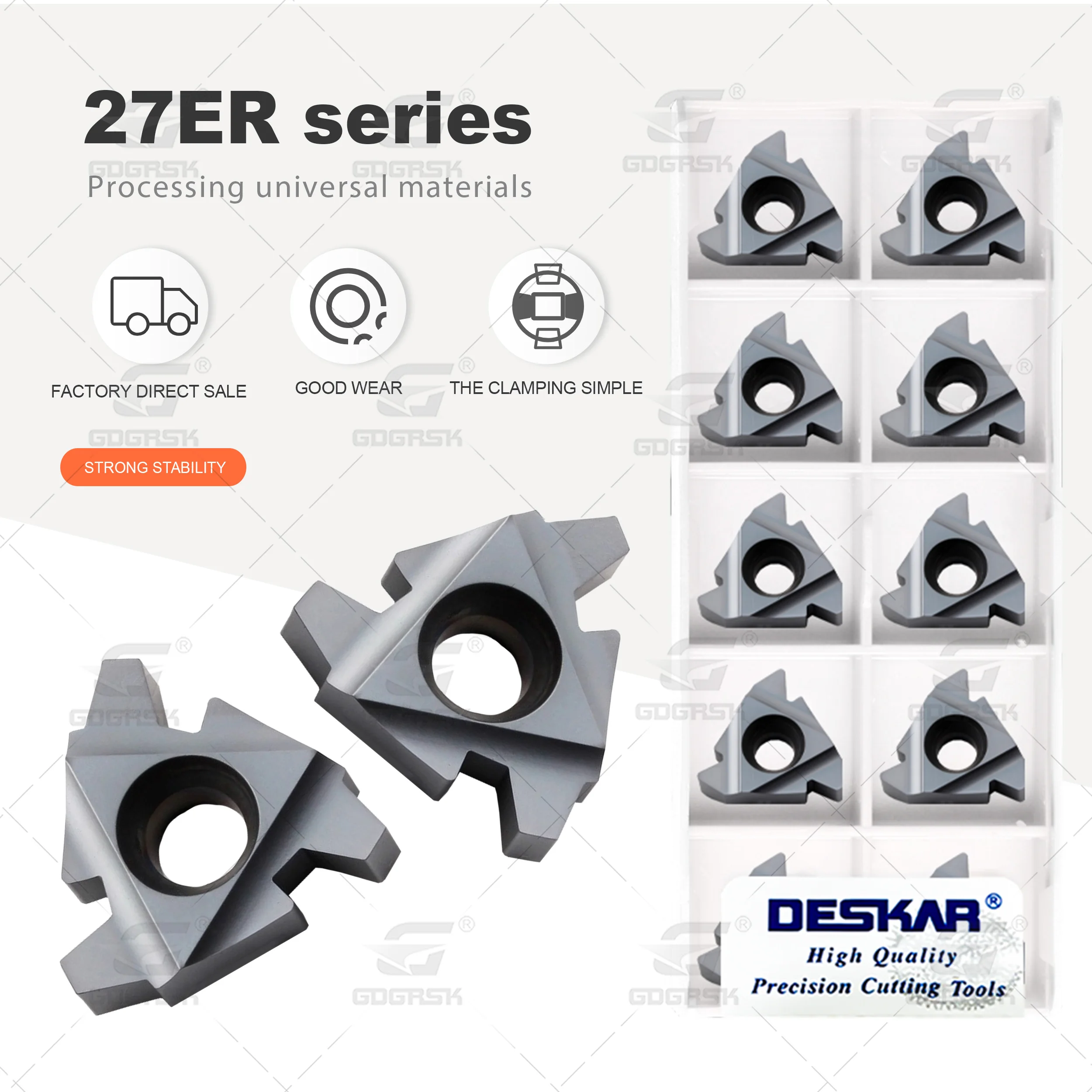 

DESKAR 27ER Резьбовое лезвие 27ER 8.0ISO 27ER 8TR LDA Обрабатывающий центр с ЧПУ Лезвия с внешней резьбой Универсальная обработка материалов