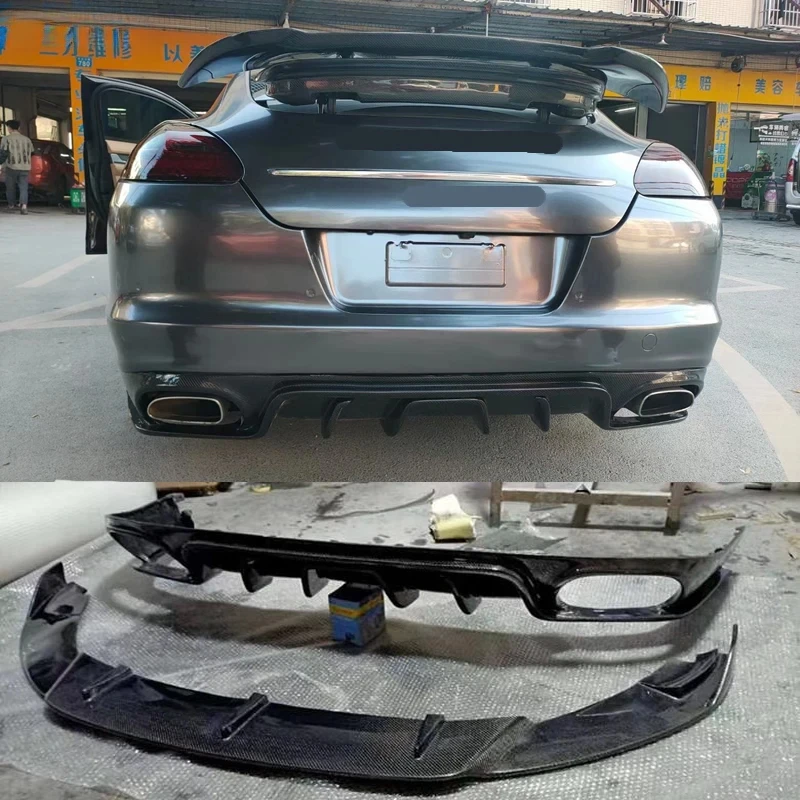 

970.1 Carbon Fiber Front Bumper Lip Rear Trunk Spoiler Lip Wing Rear Diffuser Side Skirts for Panamera 970.1 09-13