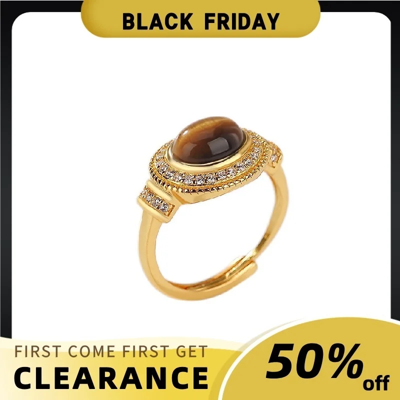 

GEEZENCA, стерлинговое серебро 925, позолоченные, с тигровыми глазами, регулируемые кольца, распродажа, ограниченный запас, первый, первый, получите