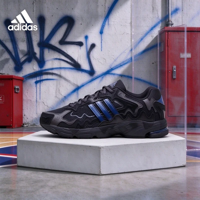 Bad Bunny x adidas Response CL ID0805 Triple Black Unisex Retro Running Sneakers Mesh Leather Torsion Trainers