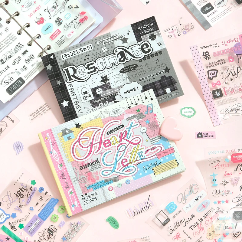 Mr.Paper 20 Stück M5 Flip Text Aufkleber Buch für Journal Planer Scrapbooking Tagebuch Kalender Laptop Handyhülle Album Dekoration