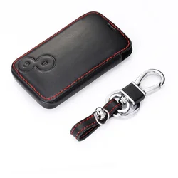 Genuine Leather Car Key Case Keychain Protector Holder Accessories for Renault Laguna 2 Buttons Smart Remote Fob Shell Cover