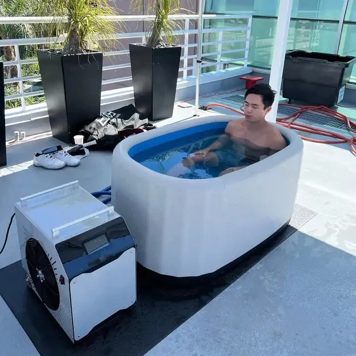 Ultimate Cold Plunge Tub Inflatable Ice Bath Tub With Cover for Athletes Portable & XL Size, Water Chiller Compatible  132/150cm