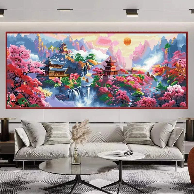 Beautiful Landscape 9CT 11CT DIY Chinese Kits Embroidery Pattern Printed Stampe Cross Stitch Cotton-thread Landscape