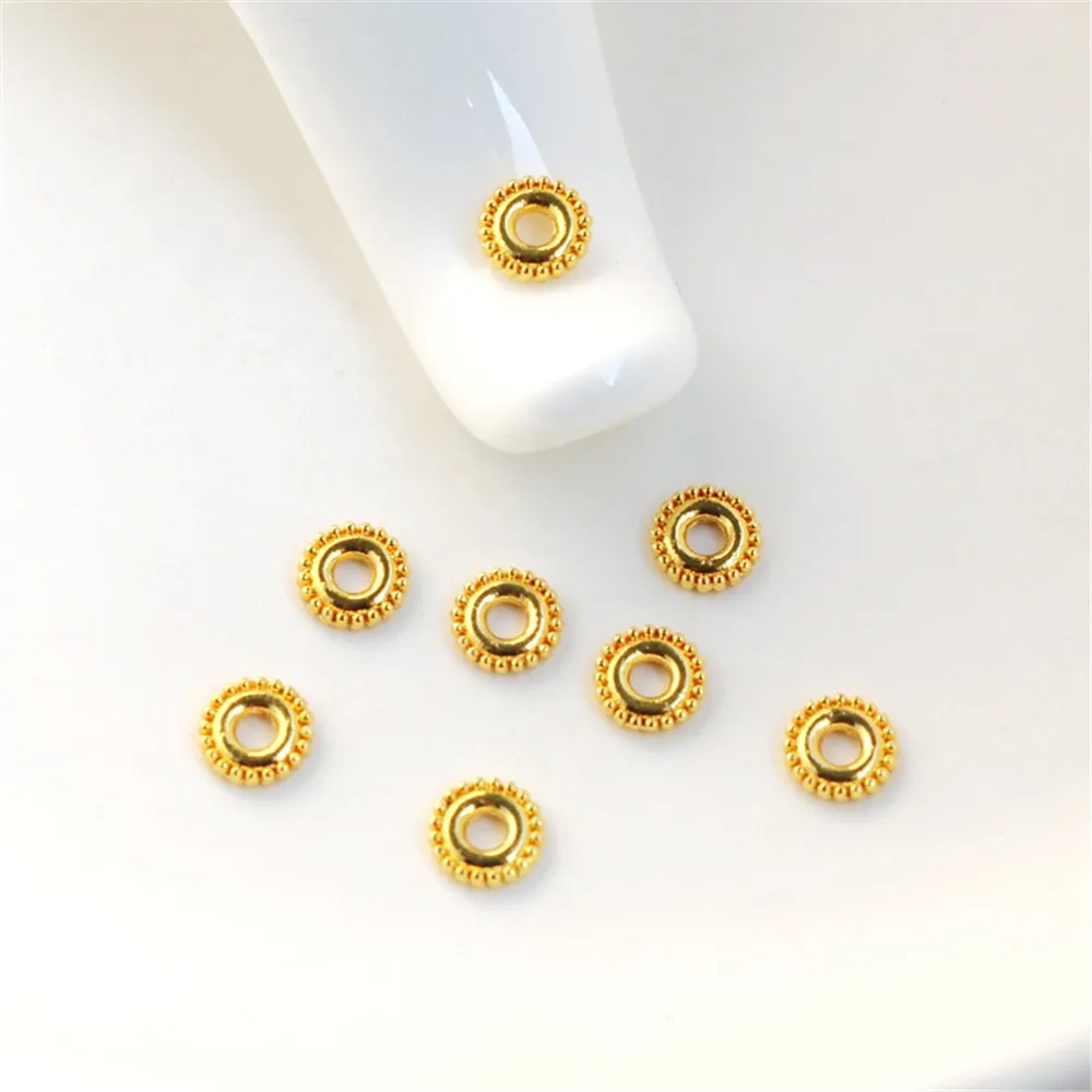 

18K Gold-coated Color-Changing Gear Spacer, 6mm Gasket, DIY Gasket, Bracelet, Necklace, Beads, Jewelry Accessories