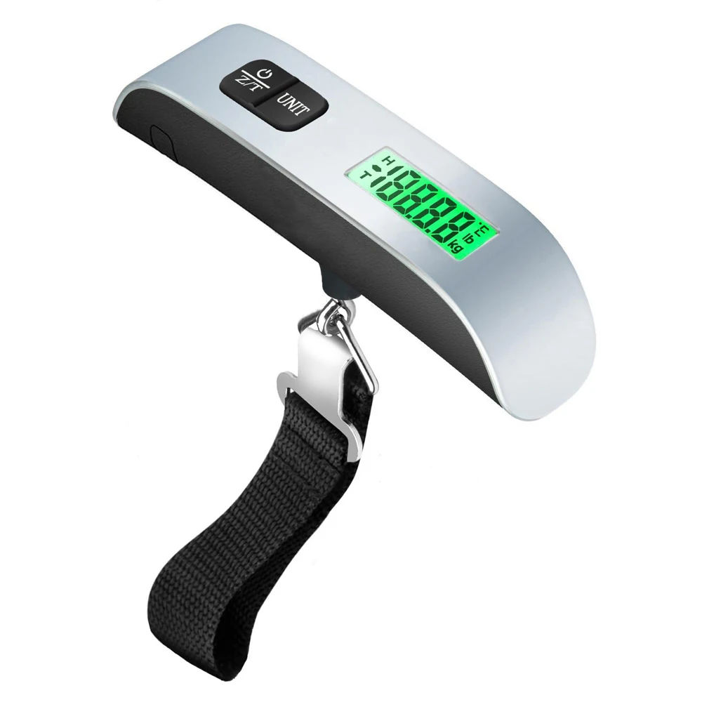 Balança de Bagagem Digital com Display Lcd Pendurado Balança de Bagagem Mala Portátil Pesando Escala de Peso de Viagem 110lb 50kg
