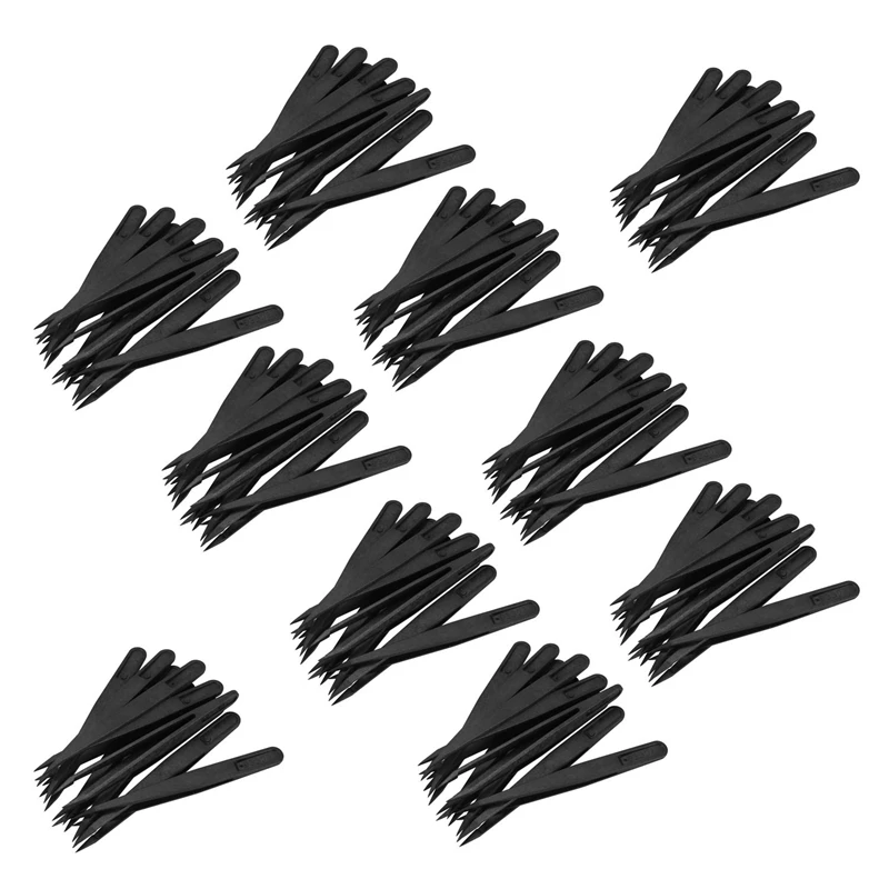 

100 Pcs Black Plastic Tip Head Anti Static Tweezer 12Cm Length