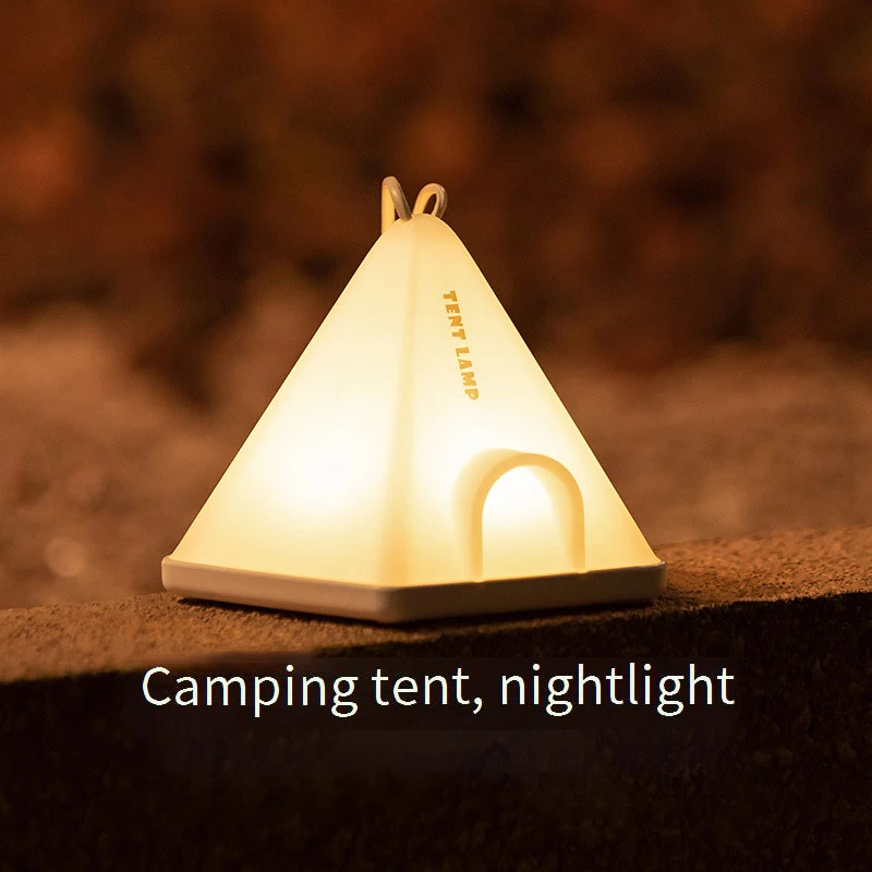 Tent Night Light Bedroom Charging Ambient Light 6-Speed Dimming Simple Bedside Wild Camping Lanyard Portable Ambient Lights