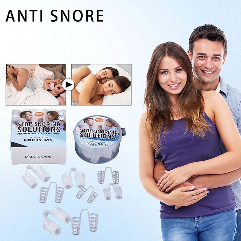 4Pairs Anti Snore Nose Clip Device Stop Snoring Sleeping Aid Equipment Anti-Snoring Breathe Aid Nasal Dilators For Better Sleep