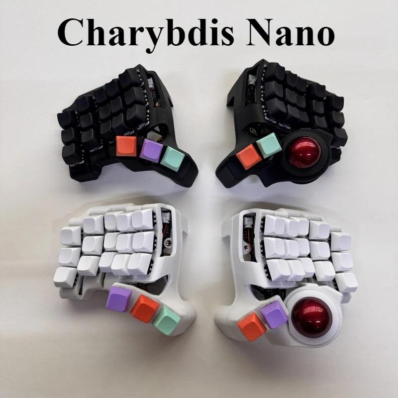 Charybdis Nano Wireless Trackball Split Keyboard with Palm Pad Bracket Version Hot Swap Bluetooth/Type-C 3X6 Keyboard Ergonomic