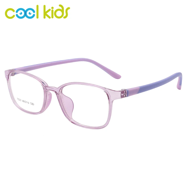 COOLKIDS الأطفال TR90 مستطيل كريستال إطارات النظارات إطارات بصرية مرنة للأطفال نظارات رياضية نظارات 7003
