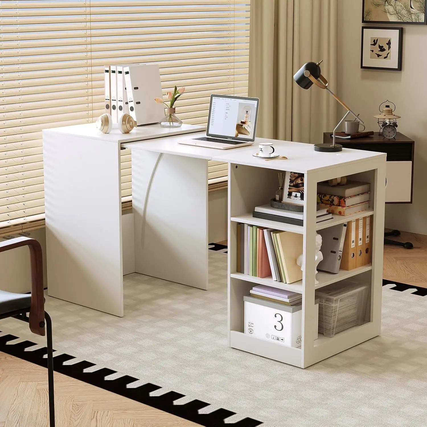 

Мобильный стол 58 дюймов с выдвижной столешницей, 3-ярусными полками, складной, для офиса, кухни, бара, на заказ