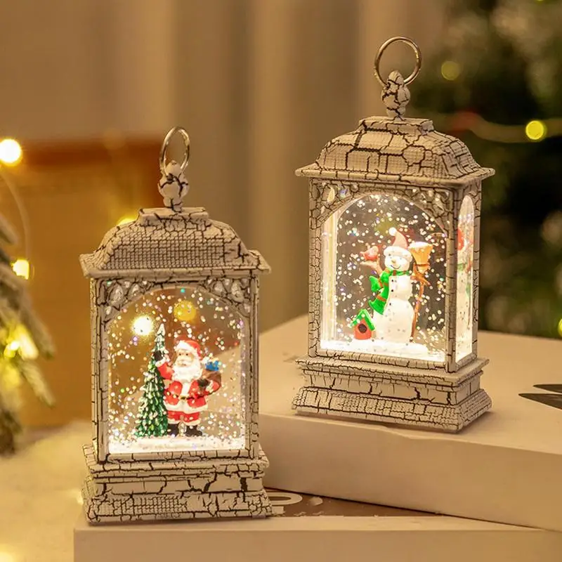 Snow Globe Lantern Christmas Holiday Table Lamp Holiday Lantern For Home Decoration Festive Light Up Lantern Christmas Bedside