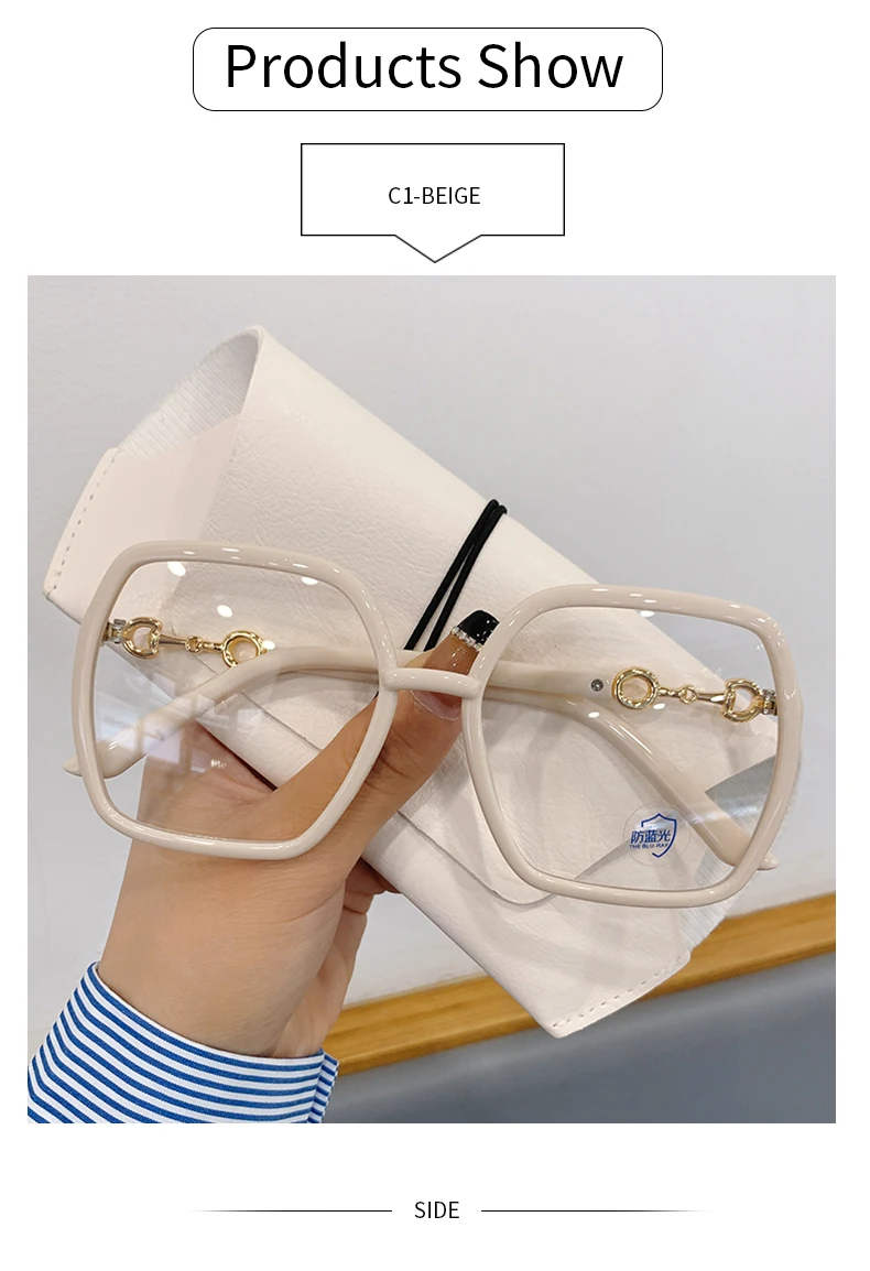 Women New Oversized Square Eyeglasses Anti Blue Myopia Glasses for Men Gafas Myopia 0 To -4.0 Plastic Myopia Glasses