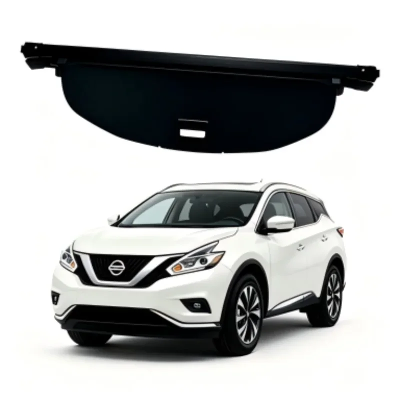 Cargo Cover Trunk Privacy Shade Rear Security Partition Anti-Theft Shield Organizer For Nissan Murano 2016-2021 With Logo