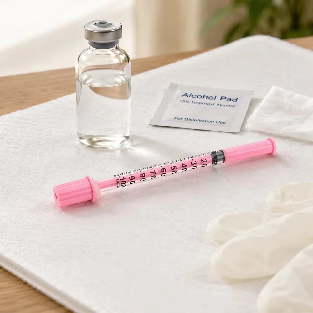 100Pcs/Box Beauty 1ml Pink Insulin Syringe 30G/31G Needle 8mm EO Gas Sterilized in Blister Pack for Beauty Machine Tools view 6