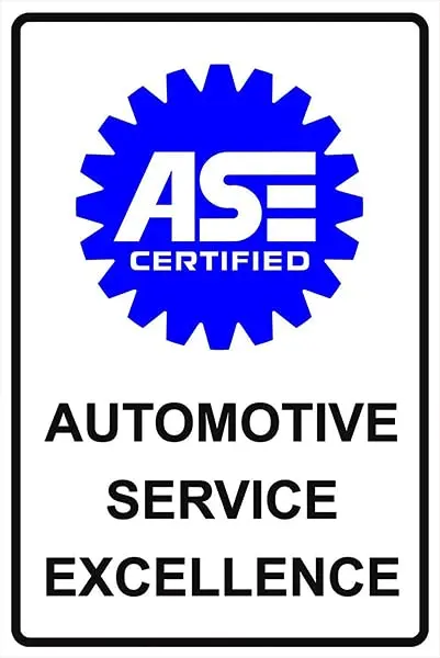 Wandschilder Hinweis Warnschild Dekor Blechschilder ASE zertifizierter Kfz-Service Excellence mit grafischer Autoreparaturmechanismus