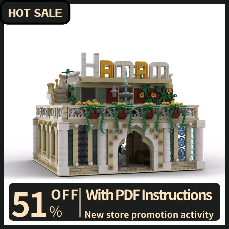 New 2988Pcs City Hot Street View Moc Modular The Hamam Model Custom Puzzles Diy Creative Ideas Toys Birthday Christmas Gifts