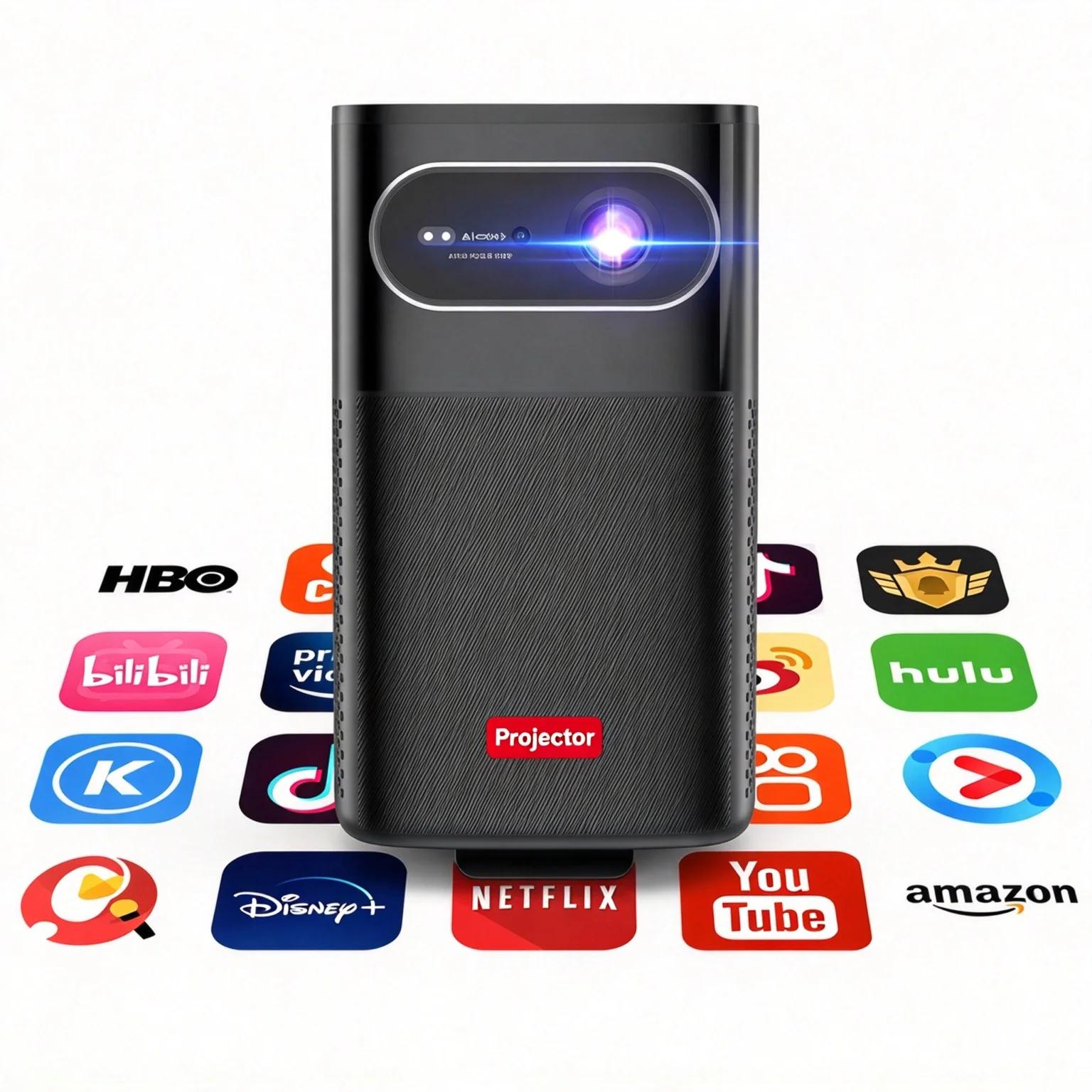 WZATCO M1 Smart WiFi 1080P Android DLP 3D Projector Built-in Battery LED Proyector Portable Mobile Video Projector for Home Use
