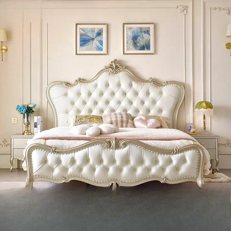 Design Fashionable Bed White Light Luxury Chinese Princess Aesthetics Minimalist Bed Comfortable Japanese Muebles Furniture