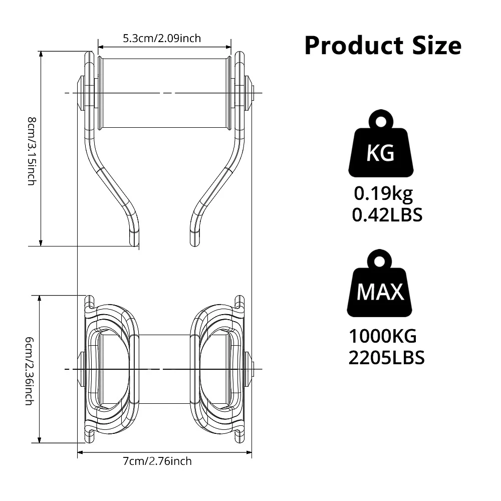 Cable Carabiner Aluminum Pulley with Widen Ball Bearing, Climbing Accessories and Outdoor Flood Rescue Pulley, 30KN