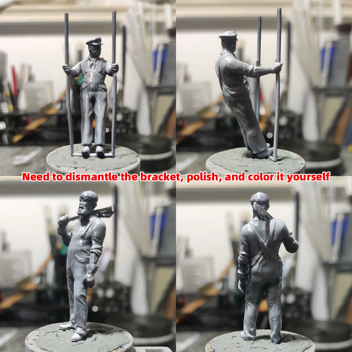 1/35 1/48 1/72 Z HO Modellbahn Maßstabsmodell-Set 3D Harz Miniatur-Soldatenfiguren Diorama Unbemalte Eisenbahner DIY – Detail 6