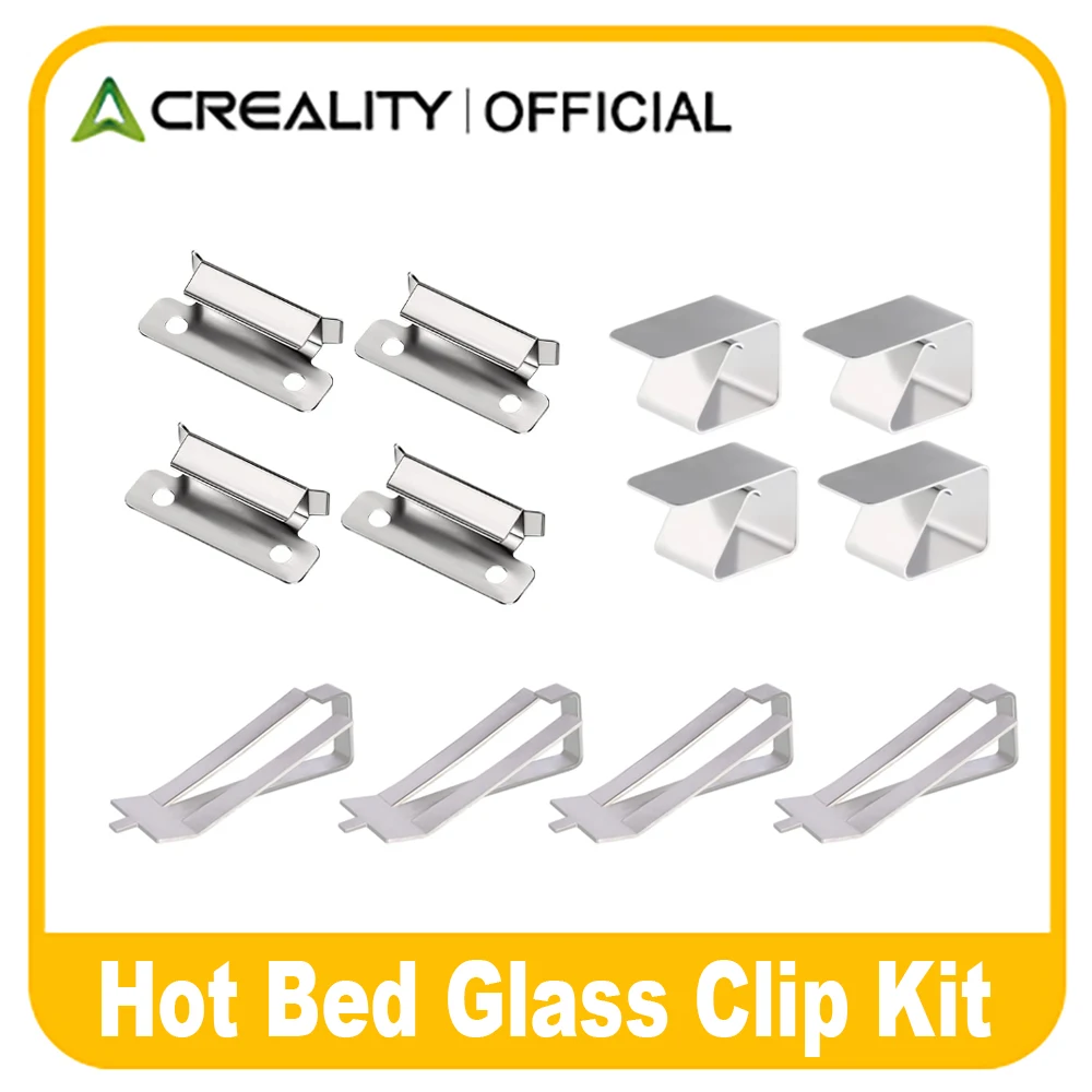 

For Creality 4pcs Glass Plate Clamp Heatbed Clip 3D Printer 7mm Stainless Steel Silver Bed Clips for Ender 3/Ender 5/CR-10 Serie