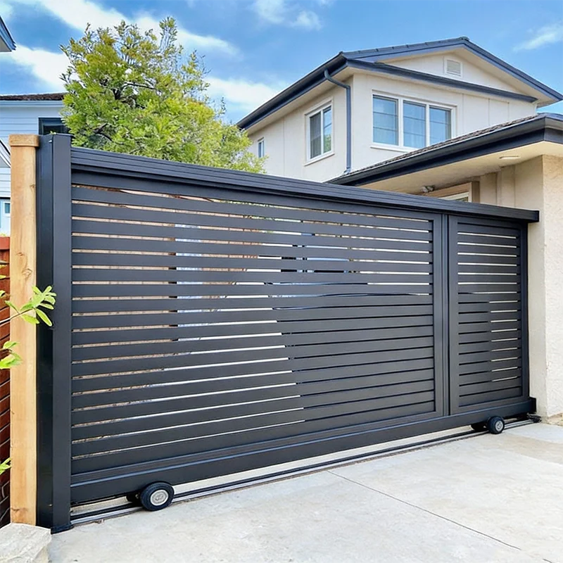 Automatic Sliding Driveway Entry Gate With Modern Design Eco-friendly & Durable Aluminum Construction for Villa and Courtyard