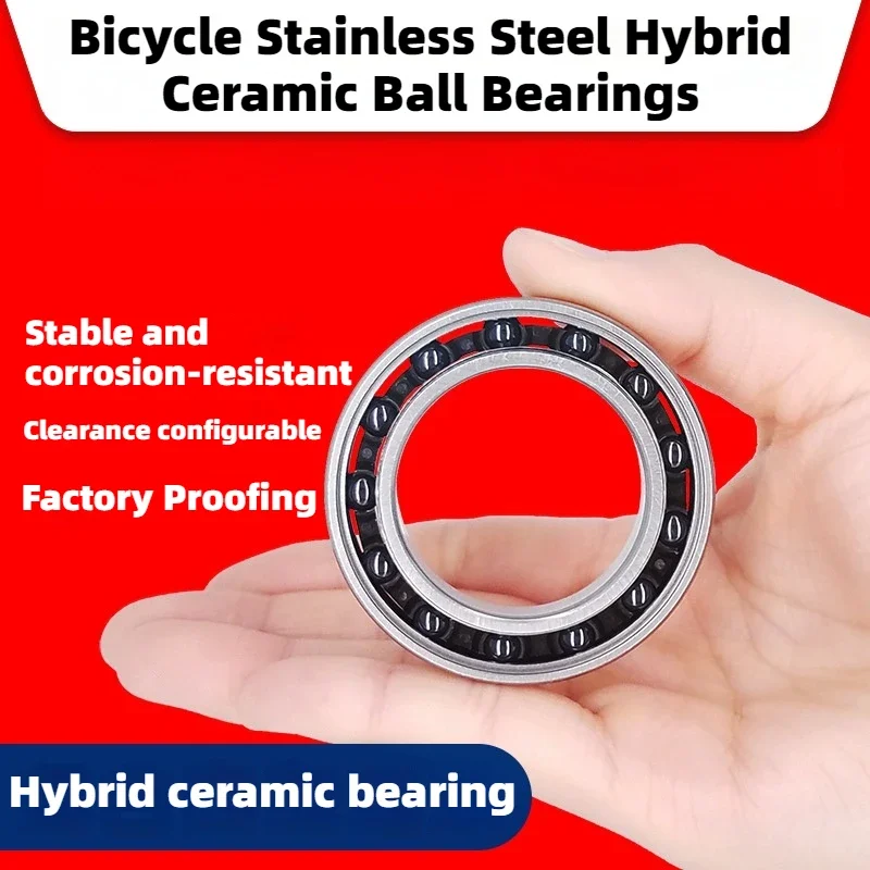 China TE Bearings 17287-2RS hybrid ceramic bearing 17*28*7mm, 1PCS ABEC-7 17287 RS bicycle bearing, mountain bicycle bearing