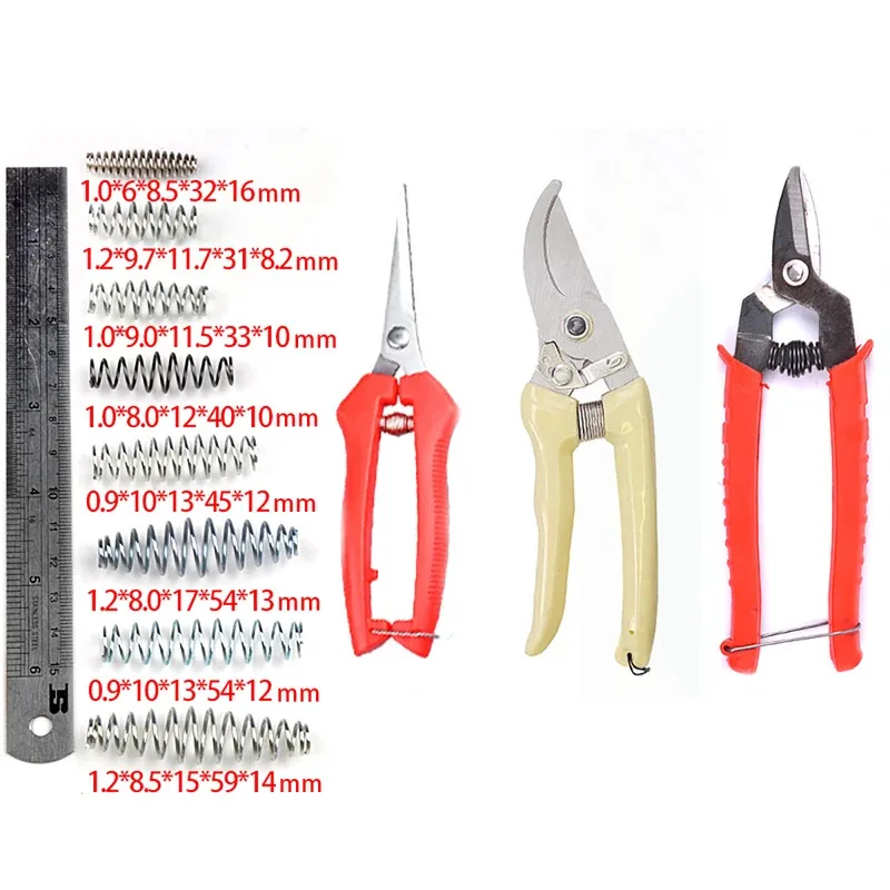 Takkenschaarveer Compressie Drumveer Verenstaal Nikkel Zinkdeel Draaddiameter 0,9/1/1,2 mm Lengte 32-54 mm