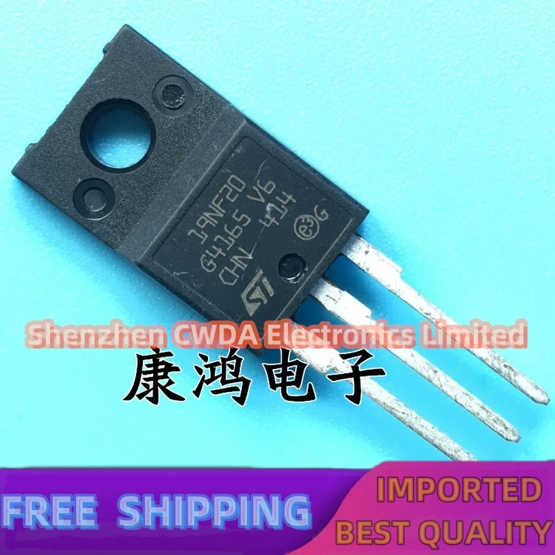 10PCS-20PCS   19NF20 STF19NF20 TO-220F MOS 19A/200V  In Stock 