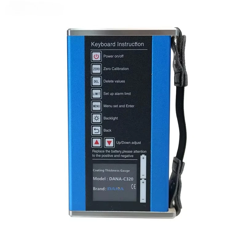 C320 طلاء السيارات الرقمية قياس سمك متر فيلم جاف قياس سمك متر للكشف عن المعادن الصناعية